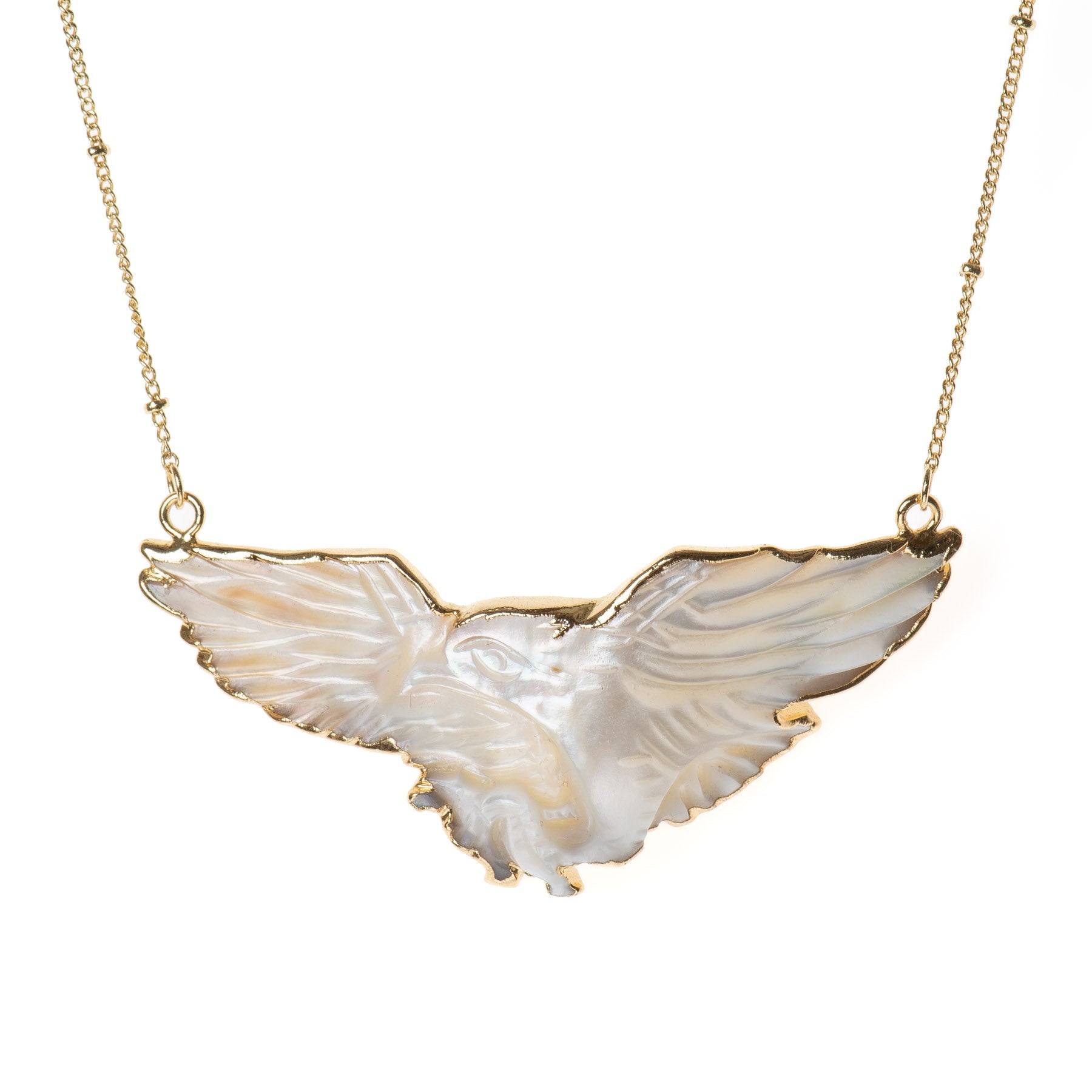 Carved Shell Eagle Necklace