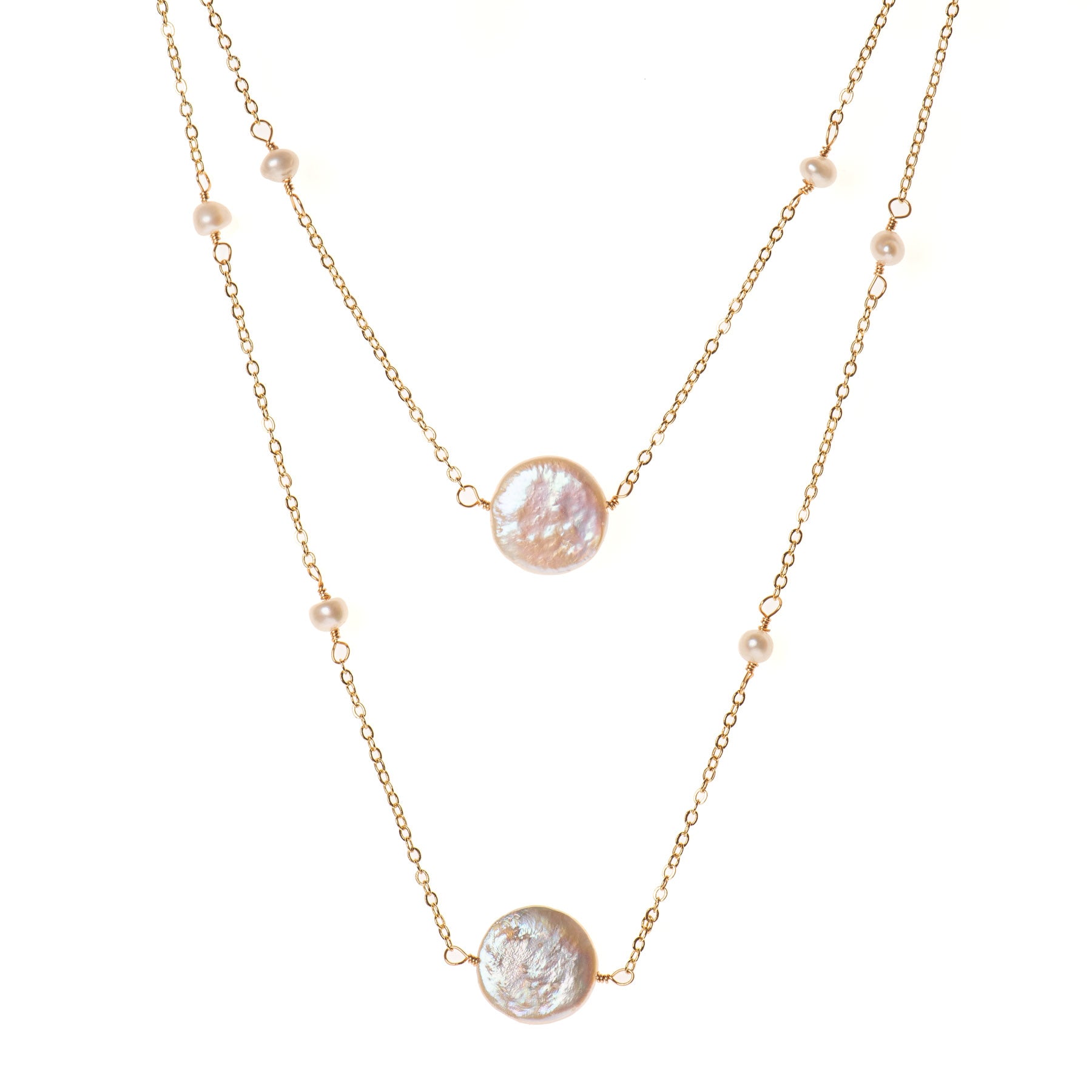 Alina Pearl Layered Chain Necklace Set