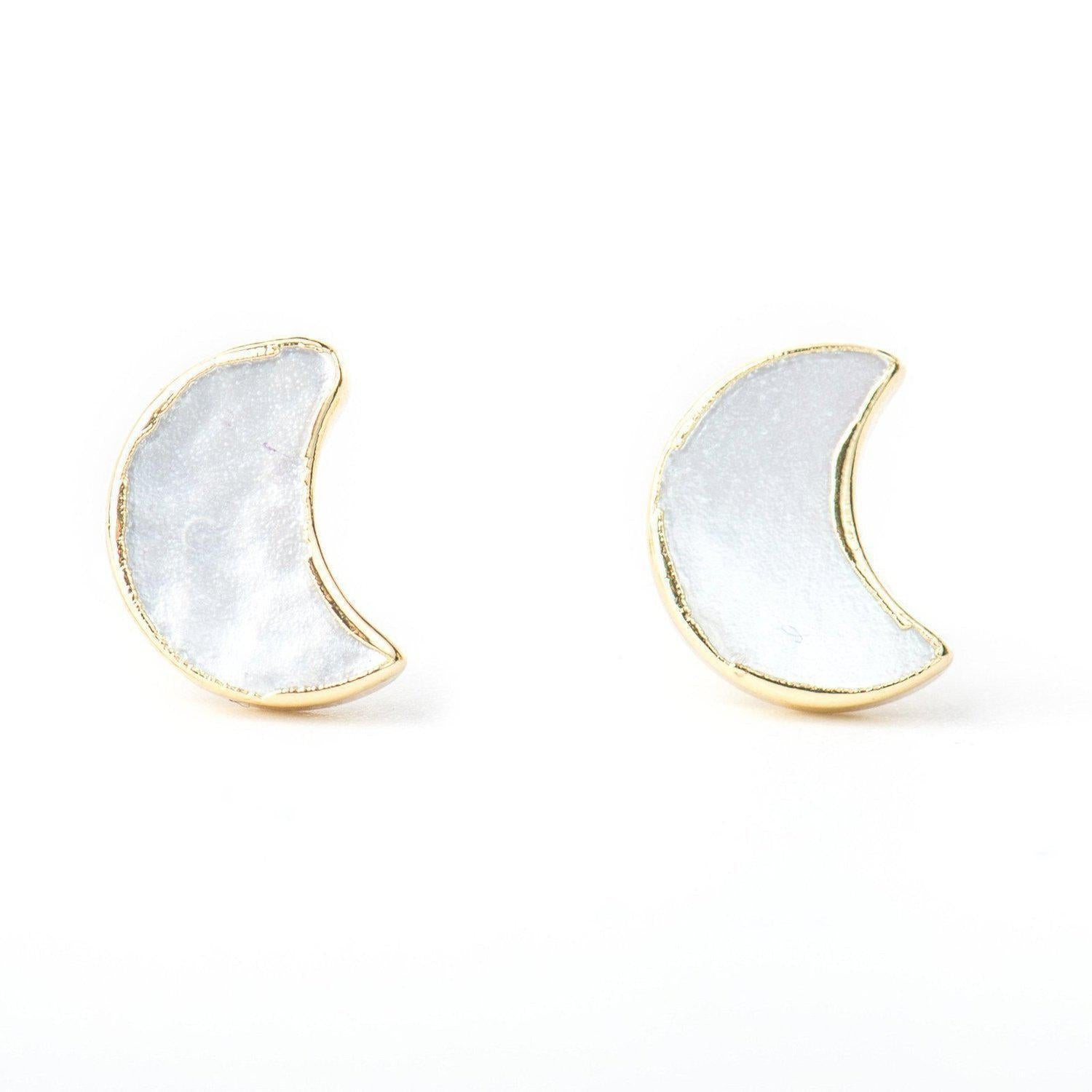 Crescent Moon Studs-Earrings-Aria Lattner