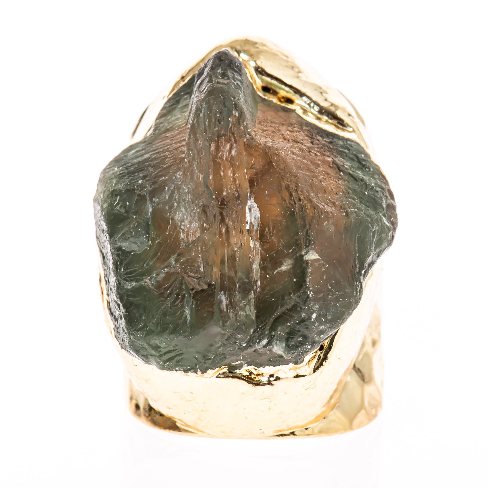 Hammered Gold with Fluorite Ring