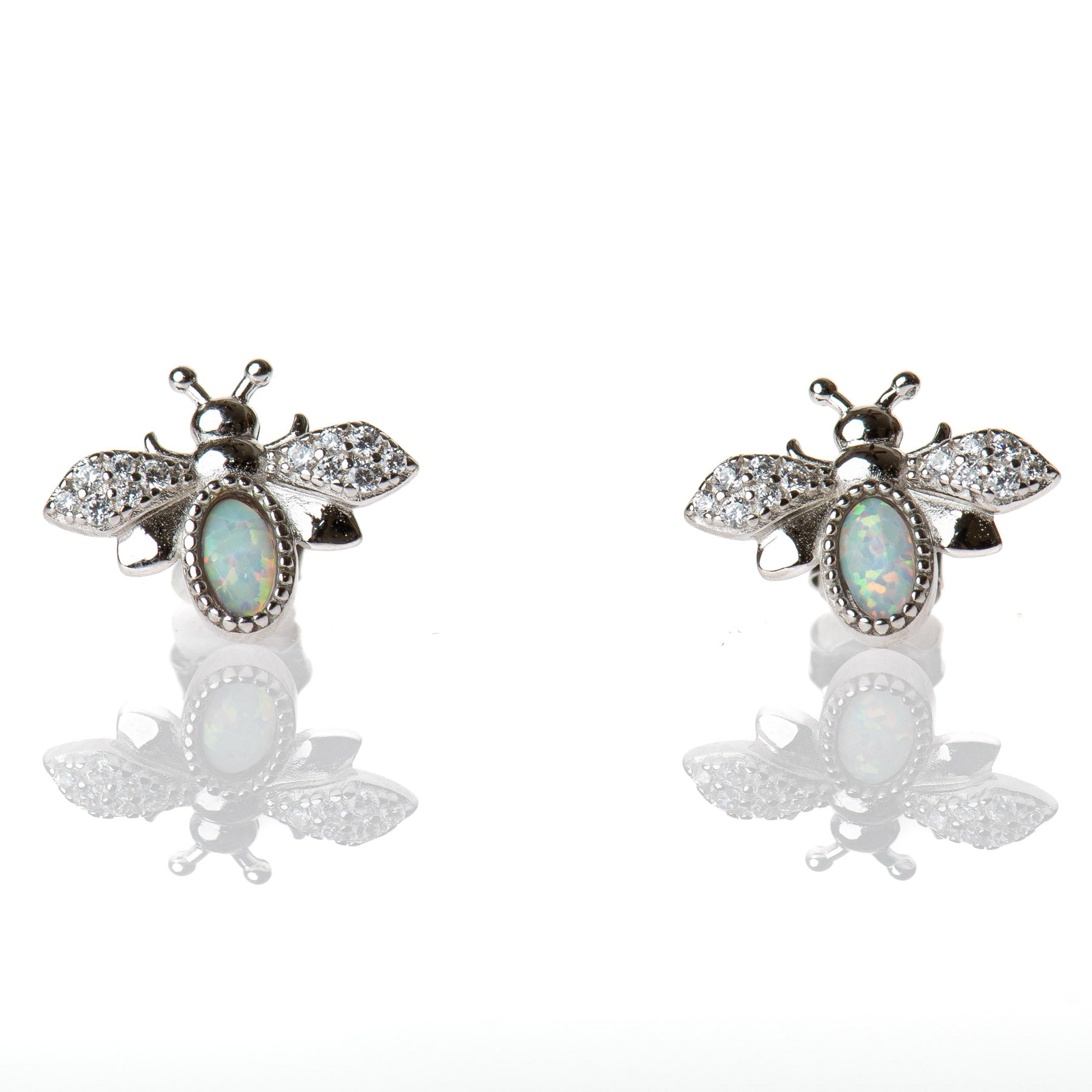 Opal Bee Stud Earrings