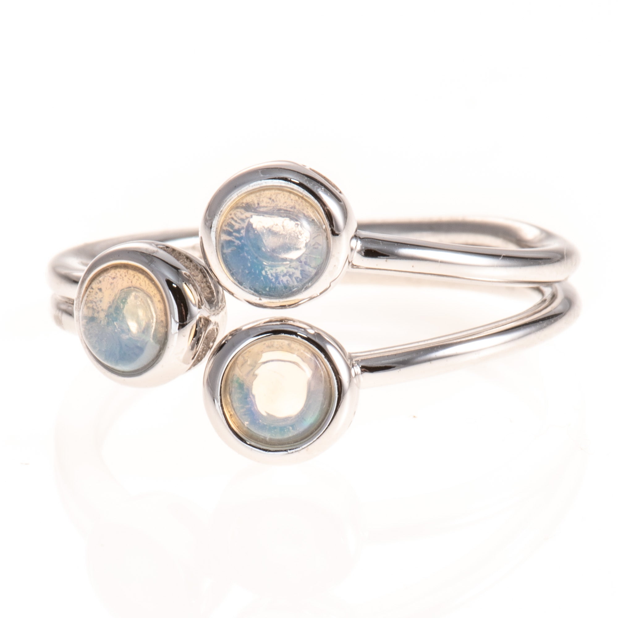 White Opal Trio Ring