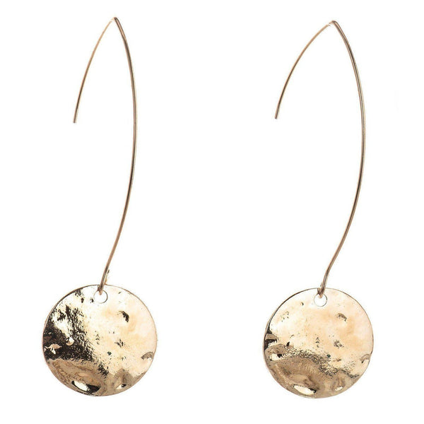 Silver Golden Disc Earrings - Small