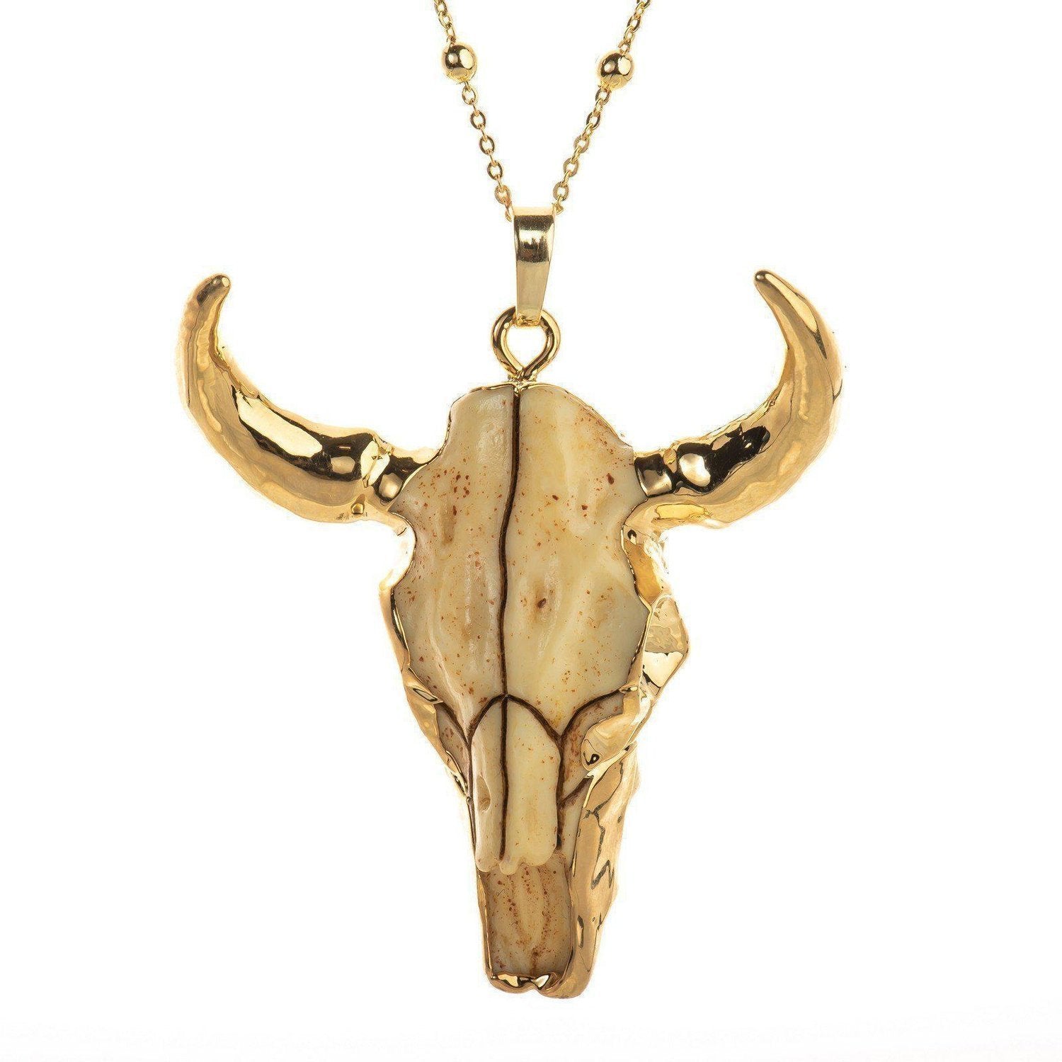 Longhorn Skull Necklace-Necklace-Aria Lattner