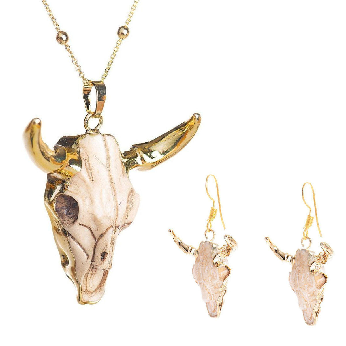 Longhorn Set (Necklace + Earrings)