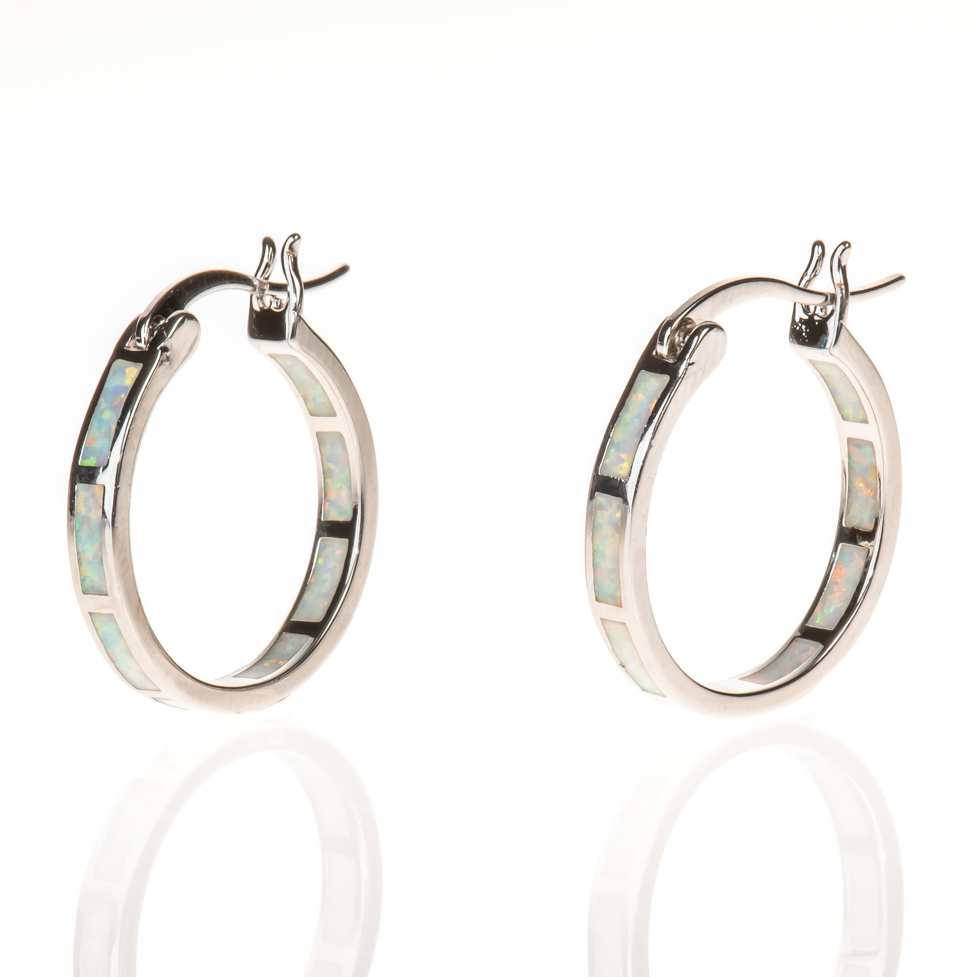 Fire Opal Hoop Earrings