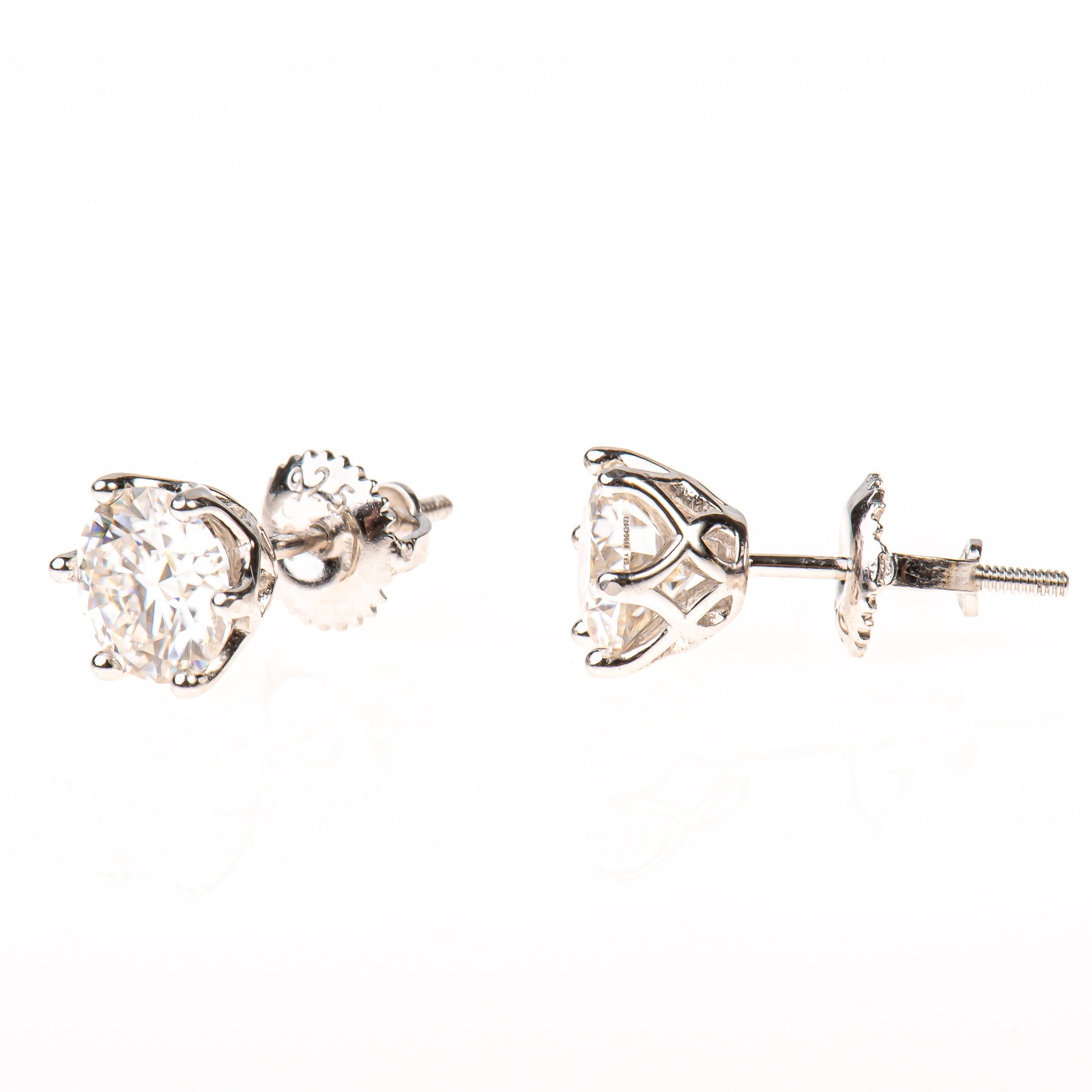 Lab-Created Diamond Stud Earrings (Moissanite)